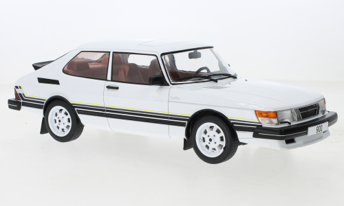 Saab 900 Turbo 1981 Wit/Dekor - 1:18